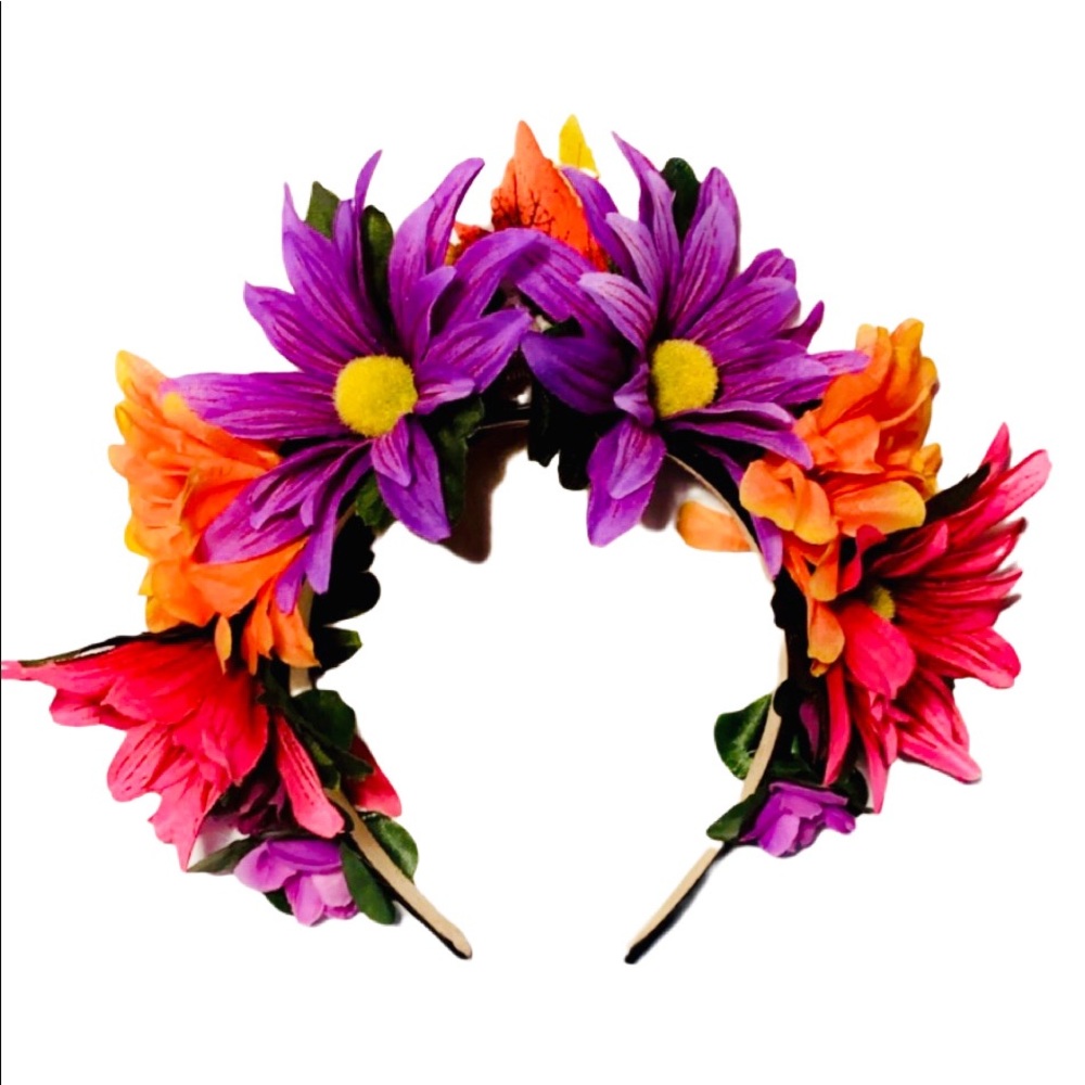 Bridal Till Death Do Us Part Flower Crown Handmade Skull Flower Crown - Picture 4 of 9